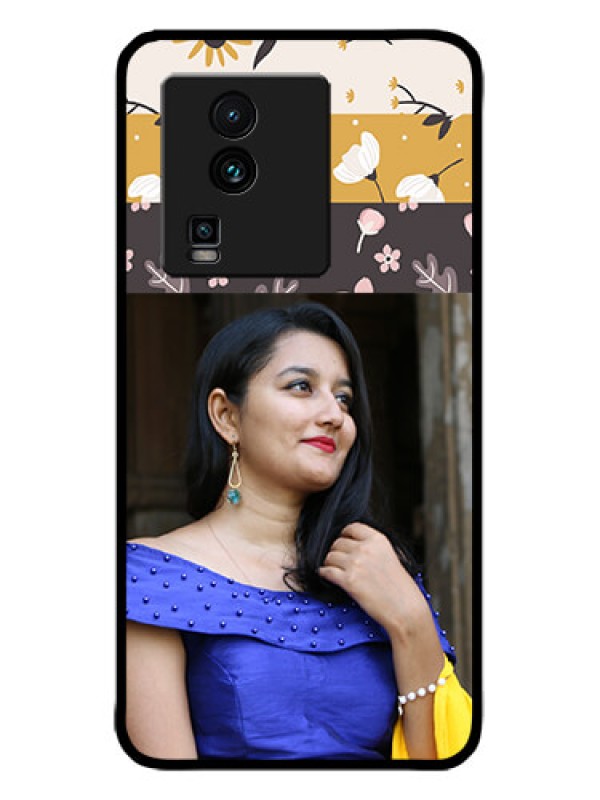 Custom iQOO Neo 7 5G Custom Metal Phone CaseStylish Floral Design