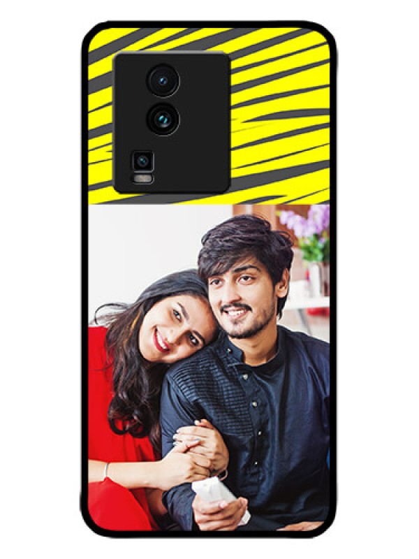 Custom iQOO Neo 7 5G Custom Metal Phone CaseYellow Abstract Design