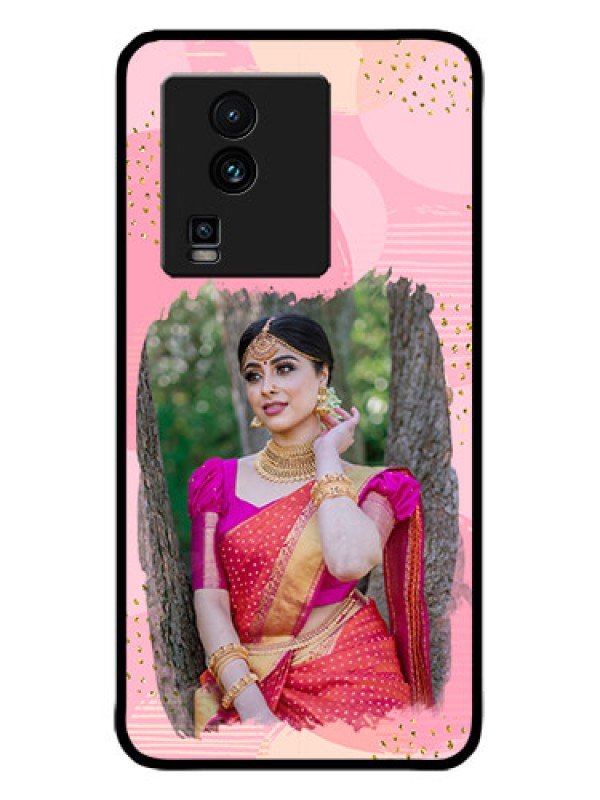 Custom iQOO Neo 7 5G Custom Metal Phone CaseGold Glitter Splash Design