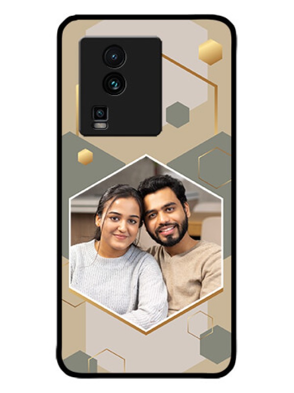 Custom iQOO Neo 7 5G Custom Metal Phone CaseStylish Hexagon Pattern Design