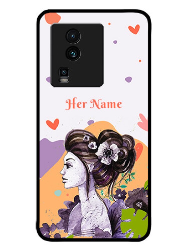 Custom iQOO Neo 7 5G Custom Metal Phone CaseWoman And Nature Design