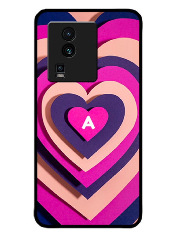 Custom iQOO Neo 7 5G Custom Metal Phone CaseCute Heart Pattern Design