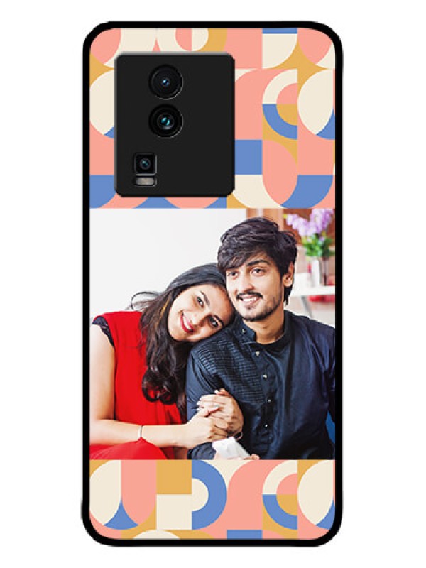 Custom iQOO Neo 7 5G Custom Metal Phone CaseSemi - Circle Maze Pattern Design