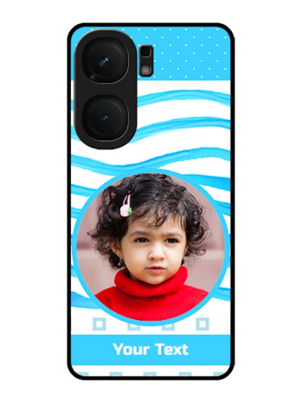 Custom iQOO Neo 9 Pro 5G Custom Metal Phone Case - Simple Blue Case Design