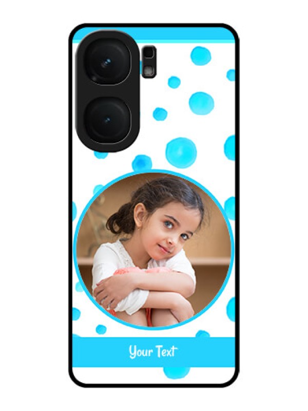 Custom iQOO Neo 9 Pro 5G Custom Metal Phone Case - Blue Bubbles Pattern Design