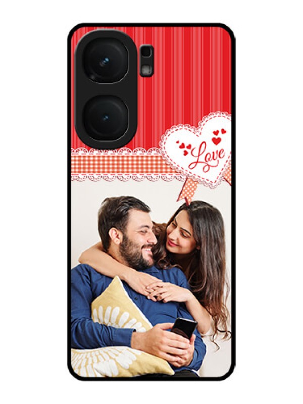 Custom iQOO Neo 9 Pro 5G Custom Metal Phone Case - Red Love Pattern Design