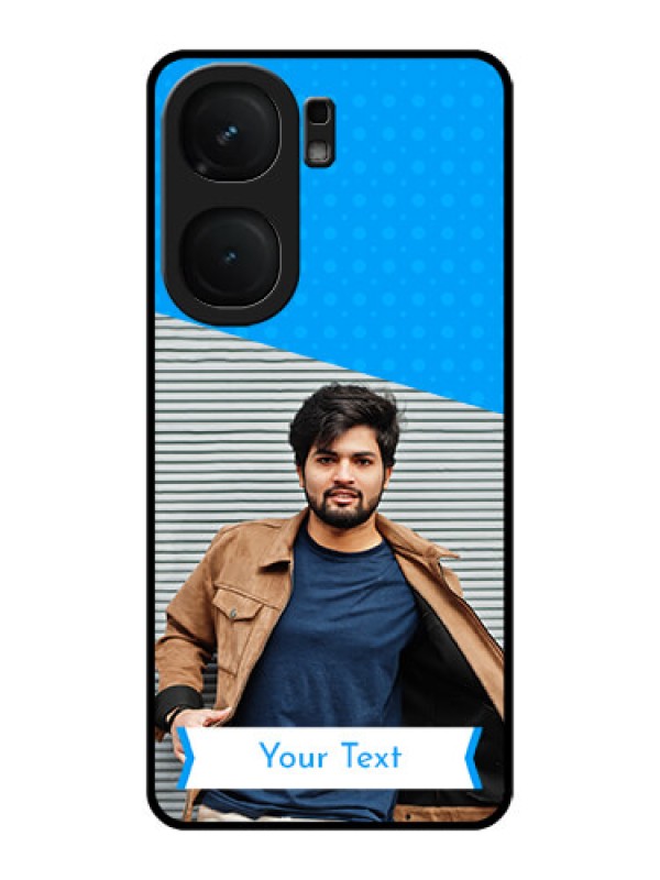 Custom iQOO Neo 9 Pro 5G Custom Metal Phone Case - Simple Blue Color Design