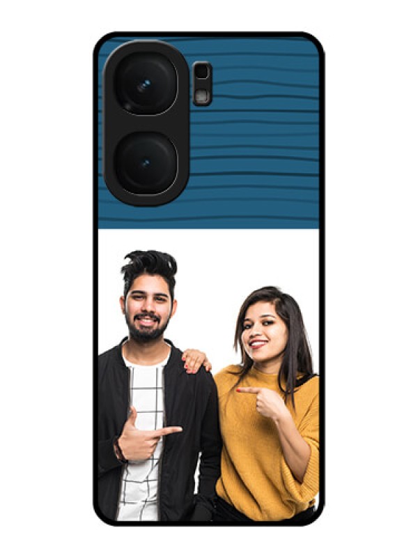 Custom iQOO Neo 9 Pro 5G Custom Metal Phone Case - Blue Pattern Cover Design