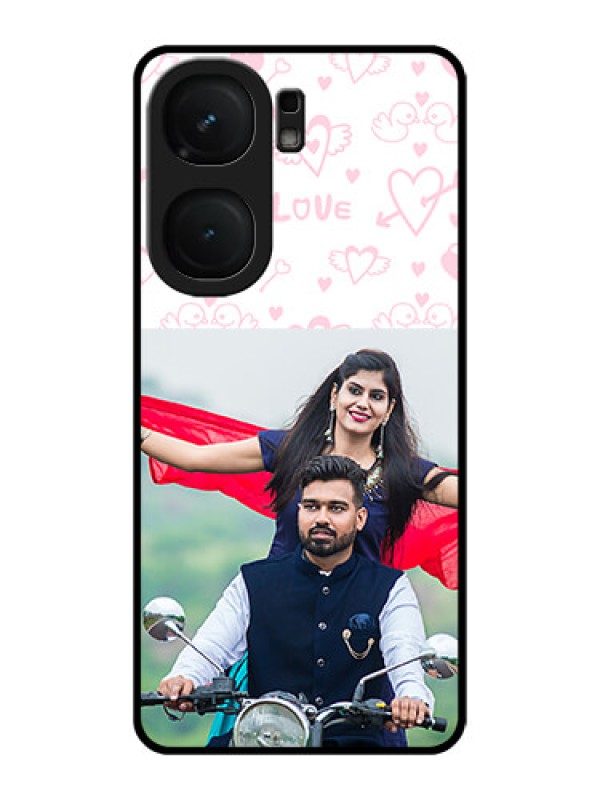 Custom iQOO Neo 9 Pro 5G Custom Metal Phone Case - Pink Flying Heart Design