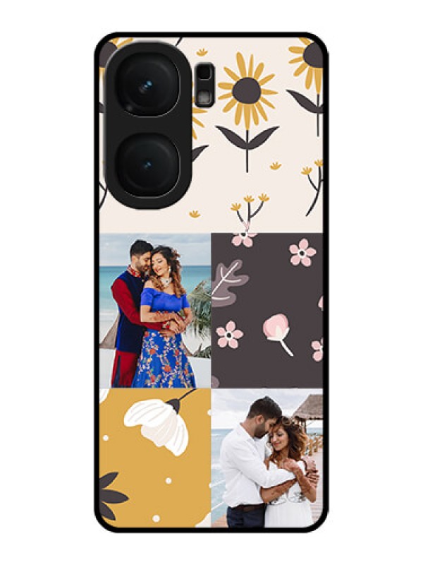 Custom iQOO Neo 9 Pro 5G Custom Metal Phone Case - 3 Images With Floral Design