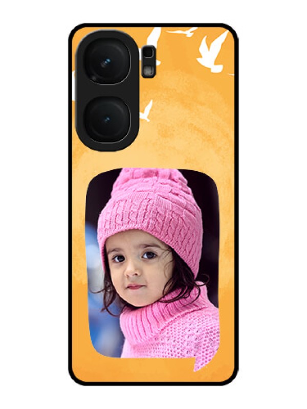 Custom iQOO Neo 9 Pro 5G Custom Metal Phone Case - Water Color Design With Bird Icons