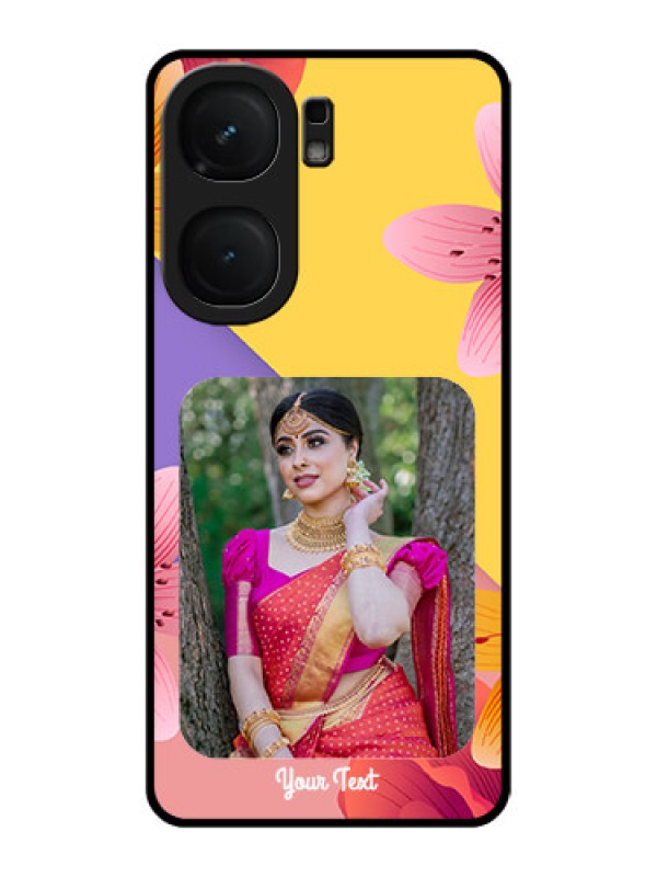 Custom iQOO Neo 9 Pro 5G Custom Metal Phone Case - 3 Image With Vintage Floral Design