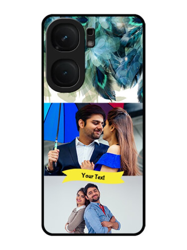 Custom iQOO Neo 9 Pro 5G Custom Metal Phone Case - Image With Boho Peacock Feather Design