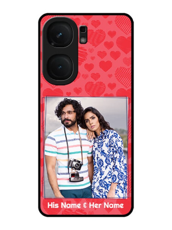 Custom iQOO Neo 9 Pro 5G Custom Metal Phone Case - With Red Heart Symbols Design