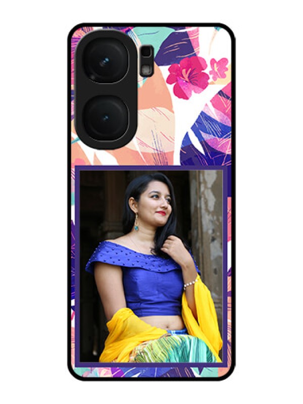 Custom iQOO Neo 9 Pro 5G Custom Metal Phone Case - Abstract Floral Design