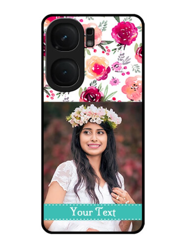 Custom iQOO Neo 9 Pro 5G Custom Metal Phone Case - Water Colors Floral Design