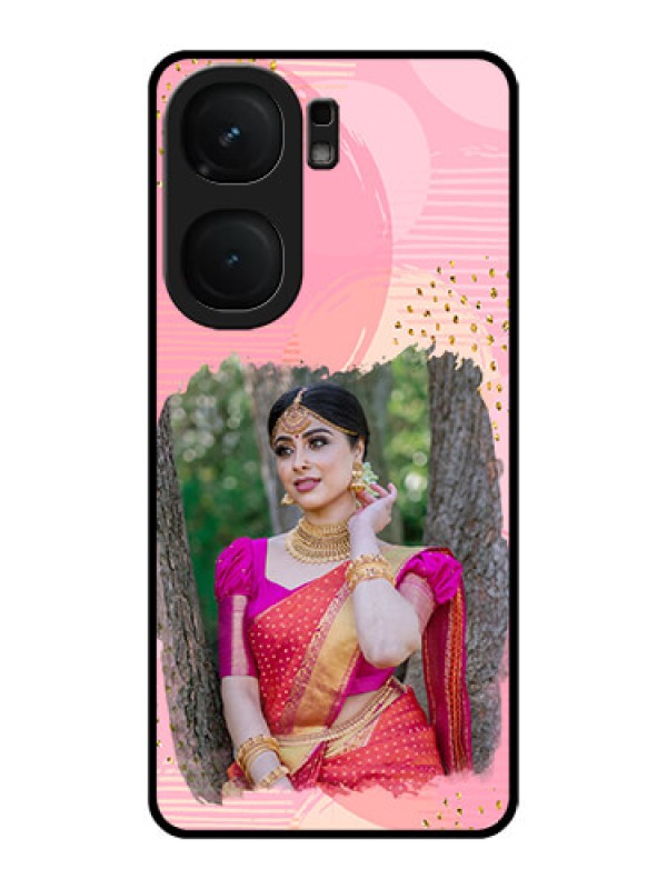 Custom iQOO Neo 9 Pro 5G Custom Metal Phone Case - Gold Glitter Splash Design