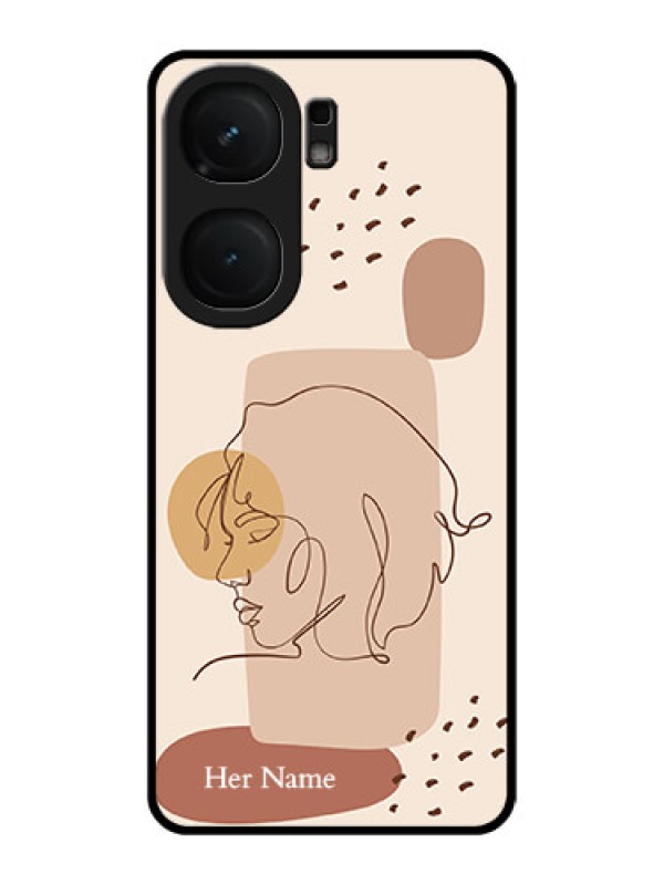 Custom iQOO Neo 9 Pro 5G Custom Metal Phone Case - Calm Woman Line Art Design