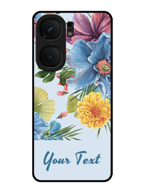 Custom iQOO Neo 9 Pro 5G Custom Metal Phone Case - Stunning Watercolored Flowers Painting Design