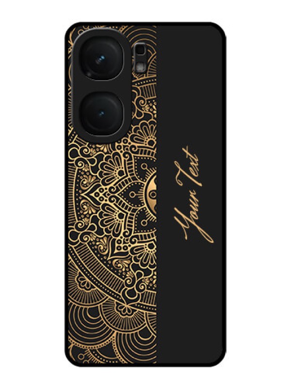 Custom iQOO Neo 9 Pro 5G Custom Metal Phone Case - Mandala Art With Custom Text Design