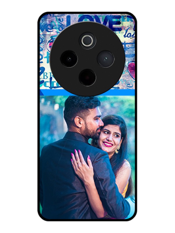 Custom iQOO Z10 5G Custom Metal Phone Case - Line Art Pattern With Custom Name Design