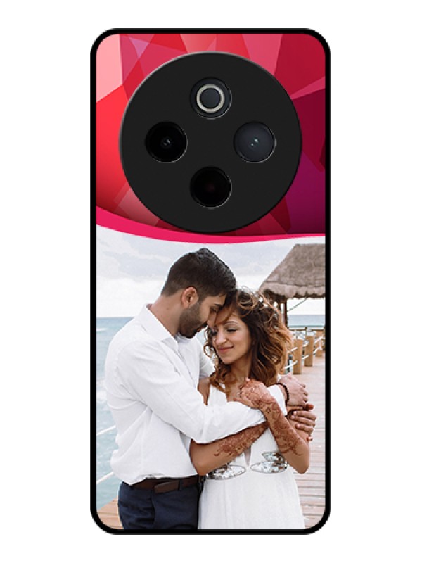 Custom iQOO Z10 5G Custom Metal Phone Case - Red Abstract Design