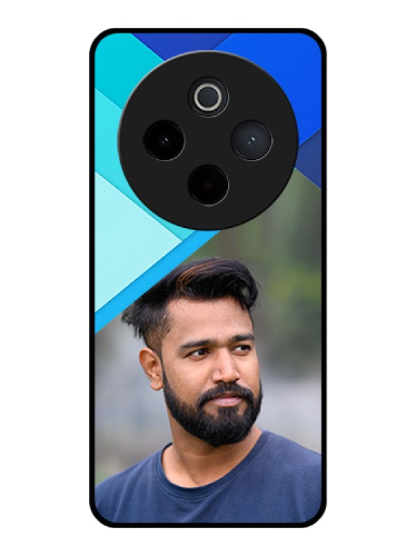 Custom iQOO Z10 5G Custom Metal Phone Case - Blue Pattern Design