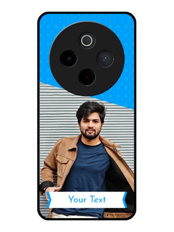 Custom iQOO Z10 5G Custom Metal Phone Case - Simple Blue Color Design