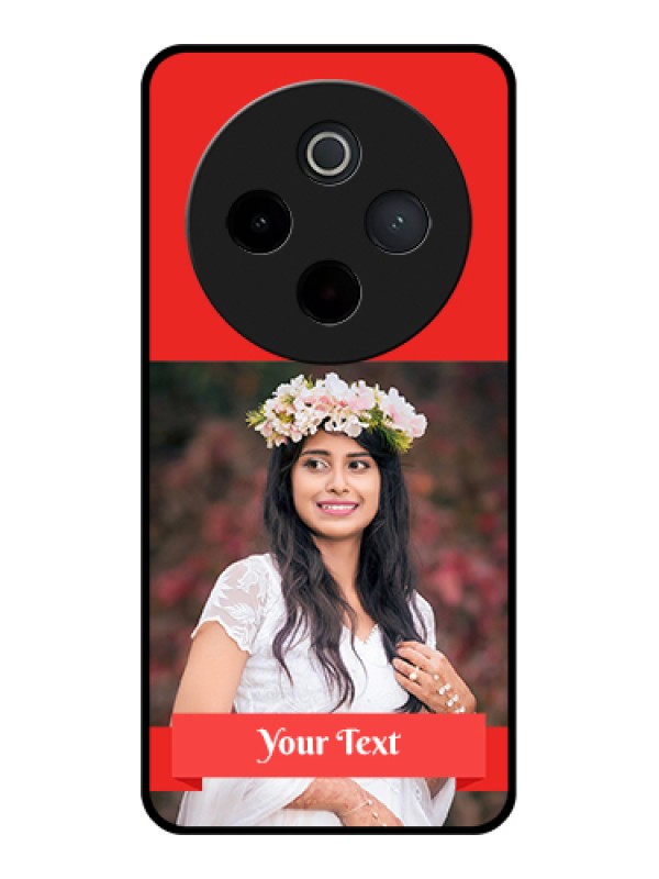 Custom iQOO Z10 5G Custom Metal Phone Case - Simple Red Color Design