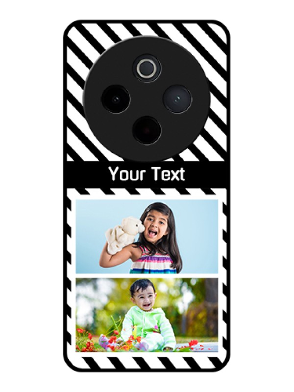 Custom iQOO Z10 5G Custom Metal Phone Case - Black And White Stripes Design