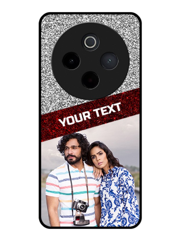 Custom iQOO Z10 5G Custom Metal Phone Case - Image Holder With Glitter Strip Design