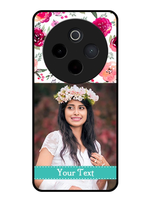 Custom iQOO Z10 5G Custom Metal Phone Case - Purple Floral Design