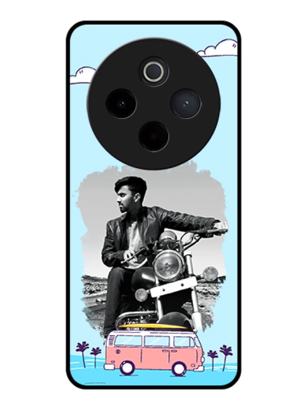 Custom iQOO Z10 5G Custom Metal Phone Case - Simple Blue Color Design