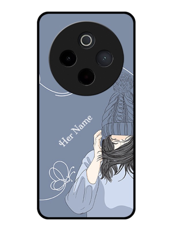 Custom iQOO Z10 5G Custom Metal Phone Case - With Photo And Green Floral Design