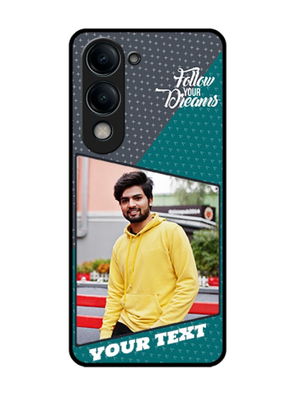 Custom iQOO Z10 Lite Custom Metal Phone Case - Background Pattern Design With Quote