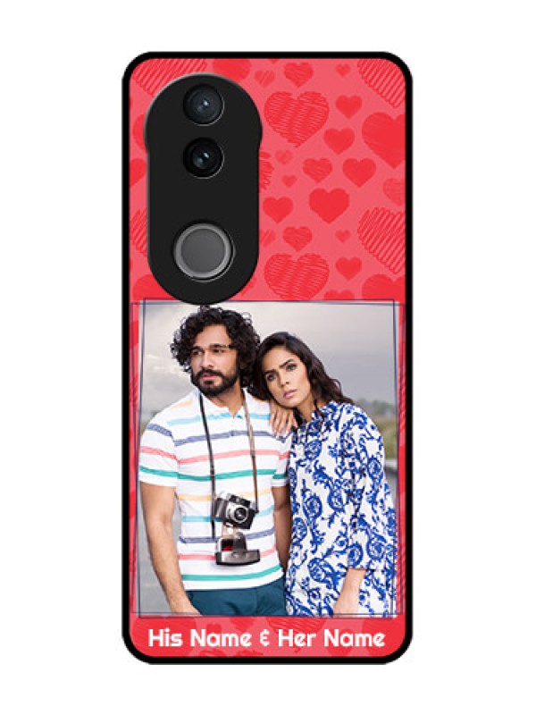 Custom iQOO Z10R Custom Metal Phone Case - With Red Heart Symbols Design