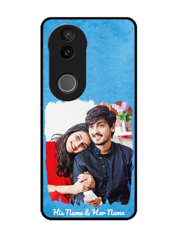 Custom iQOO Z10R Custom Metal Phone Case - Blue Color Vintage Design