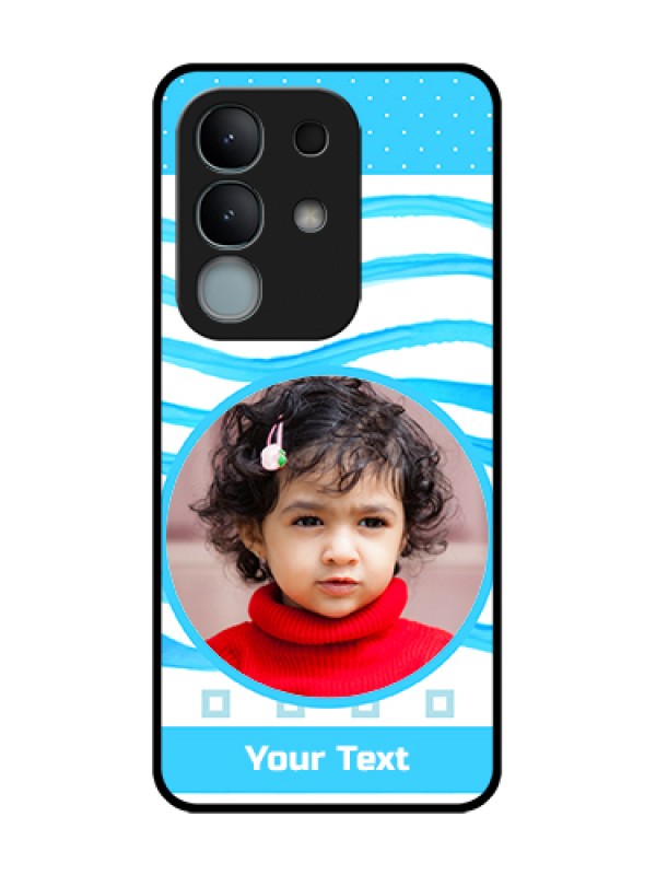 Custom iQOO Z10x 5G Custom Metal Phone Case - Simple Blue Case Design