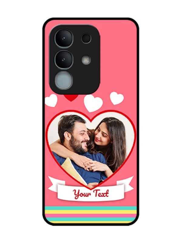 Custom iQOO Z10x 5G Custom Metal Phone Case - Love Shapes Doodle Design