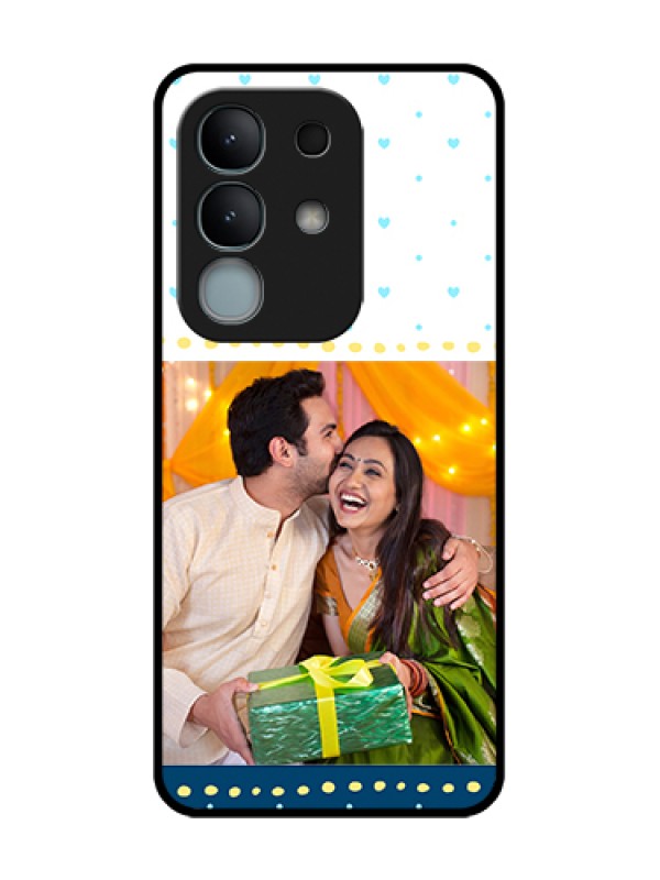 Custom iQOO Z10x 5G Custom Metal Phone Case - White And Blue Abstract Design