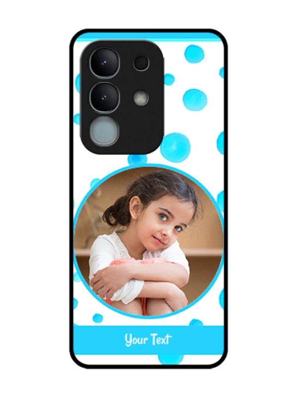 Custom iQOO Z10x 5G Custom Metal Phone Case - Blue Bubbles Pattern Design