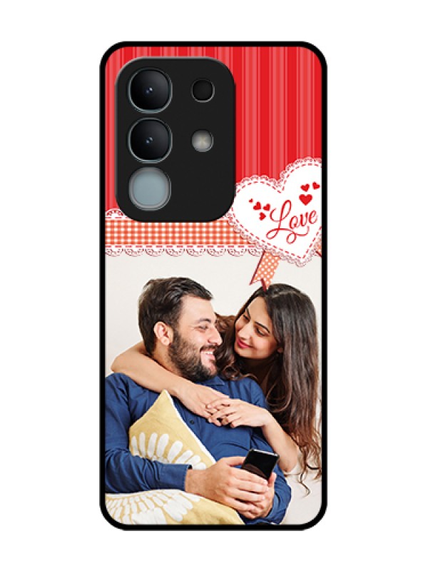 Custom iQOO Z10x 5G Custom Metal Phone Case - Red Love Pattern Design