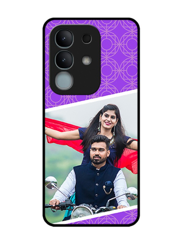 Custom iQOO Z10x 5G Custom Metal Phone Case - Violet Color Pattern Design