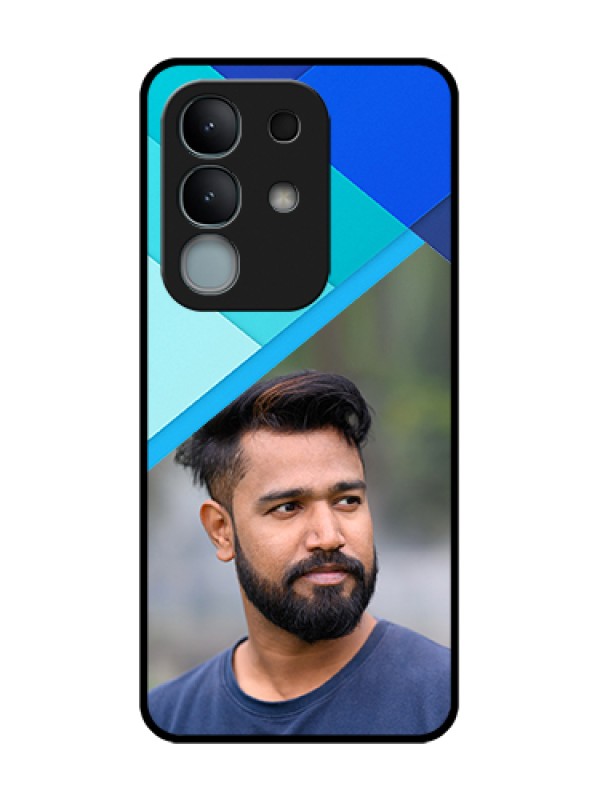 Custom iQOO Z10x 5G Custom Metal Phone Case - Blue Pattern Design