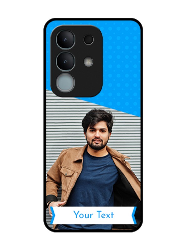 Custom iQOO Z10x 5G Custom Metal Phone Case - Simple Blue Color Design