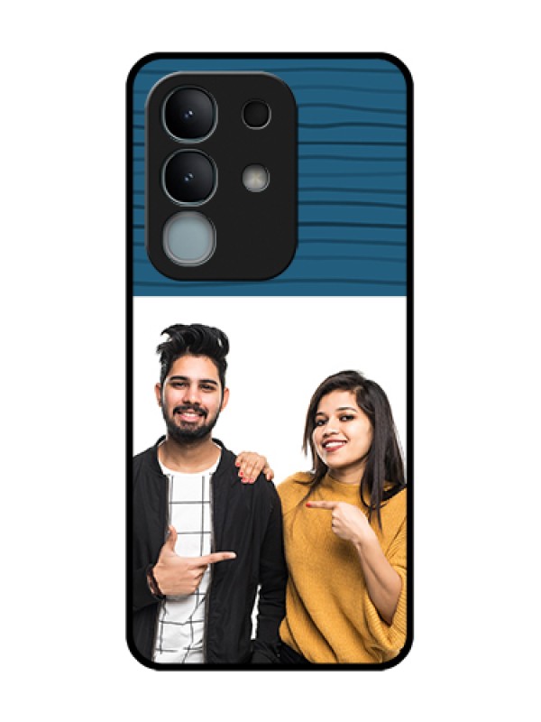 Custom iQOO Z10x 5G Custom Metal Phone Case - Blue Pattern Cover Design