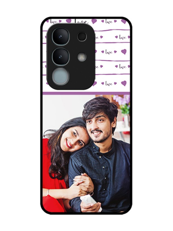 Custom iQOO Z10x 5G Custom Metal Phone Case - Couples Heart Design