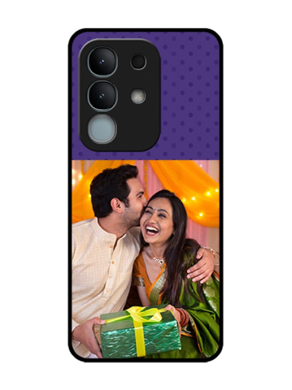 Custom iQOO Z10x 5G Custom Metal Phone Case - Violet Colored Pattern Design