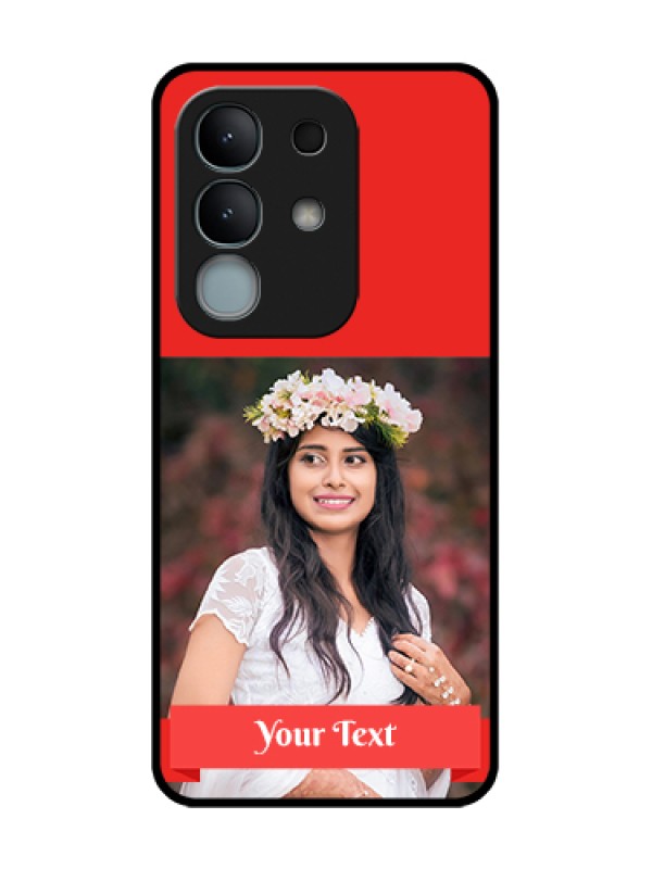 Custom iQOO Z10x 5G Custom Metal Phone Case - Simple Red Color Design