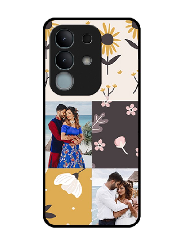 Custom iQOO Z10x 5G Custom Metal Phone Case - 3 Images With Floral Design